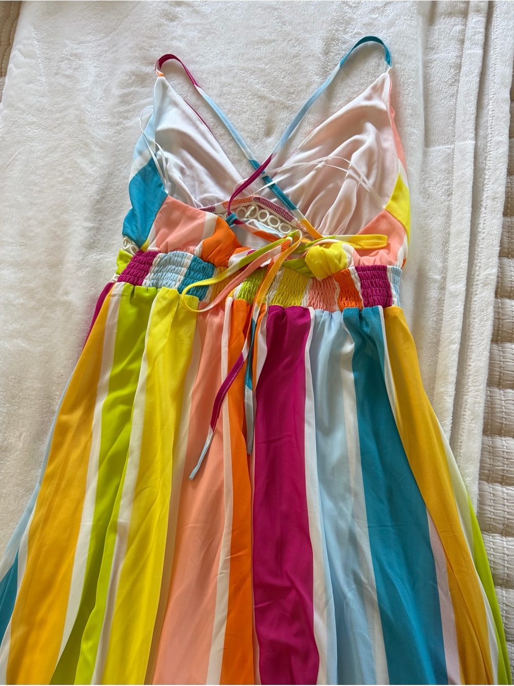 Multi-Color Striped V-Neck Sundress - Picture 3 of 4
